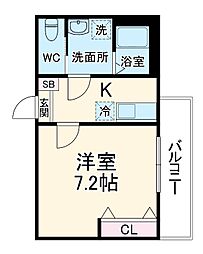 (仮称)キャメル川越並木8 1階1Kの間取り