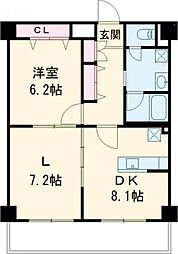 ドミール日暮里 4階1LDKの間取り