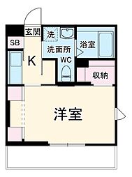 リブリ・Ｆｏｒｔｕｎａ 2階1Kの間取り