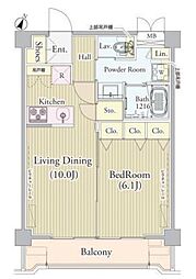 アンソレイユ氷川台 4階1LDKの間取り