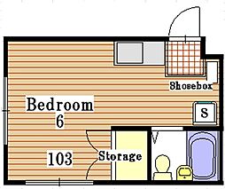 アートハイム南池袋 1階ワンルームの間取り