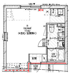 クレドコート品川中延 3階ワンルームの間取り