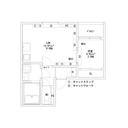 Coco Cat 岩塚 3階1LDKの間取り