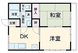 レジデンス・アイ B103 1階2DKの間取り