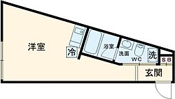 王子本町2丁目北棟 204 2階ワンルームの間取り