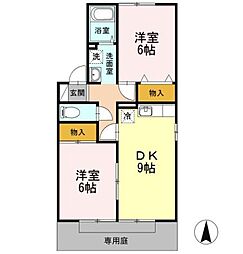 エクレール　Ａ 101 1階2DKの間取り