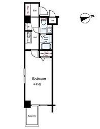 ラグジュアリーアパートメント品川シーサイド 4階1Kの間取り