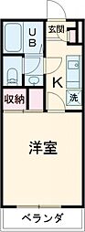 サンシャイン・バレー 1階1Kの間取り