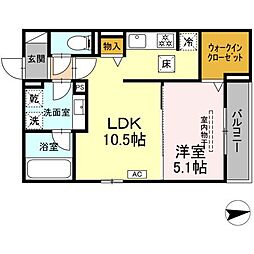 JR中央本線 新守山駅 徒歩6分の賃貸アパート 1階1LDKの間取り