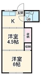ネスト本塩 2階2Kの間取り