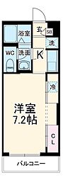 リブリ・渡田向町 2階1Kの間取り