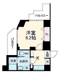 S-RESIDENCE本中山aloria 8階1Kの間取り