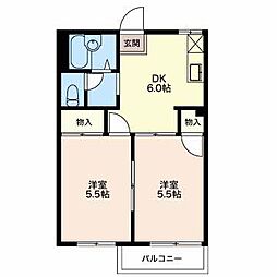 コーポまどか 1階2DKの間取り