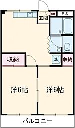 ビクトリーハイツ 2階2DKの間取り