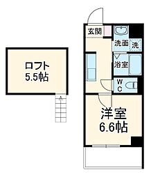 reA.first 702 7階1SKの間取り