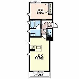 メゾン萌黄 2階1LDKの間取り