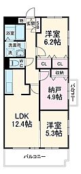 ラフィーネ 2階3LDKの間取り