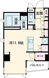 ベルジェンド三鷹ラ・ヴィエ 3階ワンルームの間取り