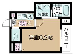 フェリーチェ梅屋敷II 1階1Kの間取り