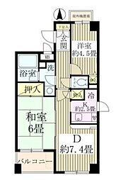 ボヌール尾久橋通り 205 2階2DKの間取り