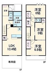 グランファミール 1階3LDKの間取り