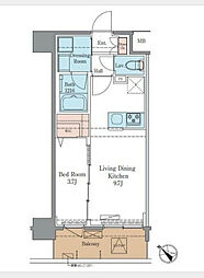 ＬＵＸＥＮＡＰＡＷＳ南行徳 906 9階1LDKの間取り