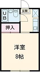 タマハイツ 1階1Kの間取り