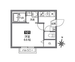 ｓｏｒａせんげん台 1階1Kの間取り