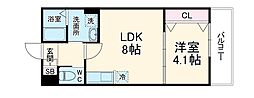 H-maison御幣島III 102 1階1LDKの間取り