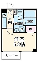 Grace湘南平塚 4階1Kの間取り