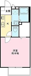 Ｇｌｉｔｔｅｒ　ｎｉｓｈｉｈａｒａ 1階1Kの間取り