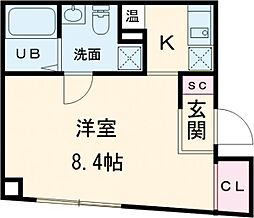 ＡＸＩＡＭ　ＳＵＭＩＤＡ 1階ワンルームの間取り