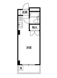 アークコート 5階ワンルームの間取り