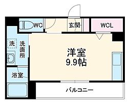 ターナTOEI 3階ワンルームの間取り