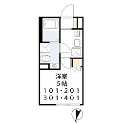 ｉｓＤ下高井戸 4階1Kの間取り