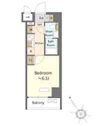 京急本線 鶴見市場駅 徒歩3分の賃貸マンション 1階1Kの間取り