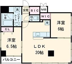 シュワーブパレ 3階2LDKの間取り