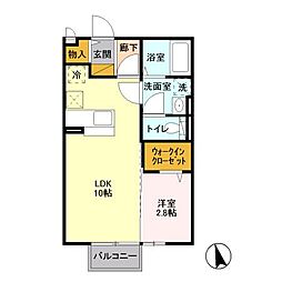 サニープレイス　Ｃ 1階1LDKの間取り