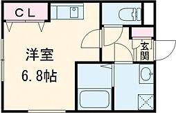 blue palette 赤羽弁天通り 3階1Kの間取り