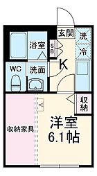 KEIAI RESIDENCE 東村山 2階1Kの間取り