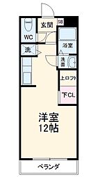 Ｒａｈ 2階ワンルームの間取り