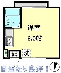 コーポ勝美 201 2階ワンルームの間取り