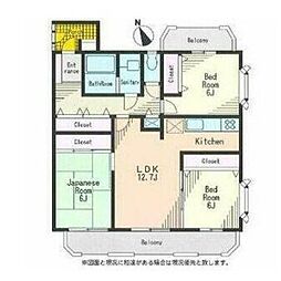 イイダアネックスII 3階3LDKの間取り
