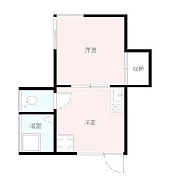 よしみ荘 1階1DKの間取り