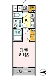 D-room早稲田 8階1Kの間取り
