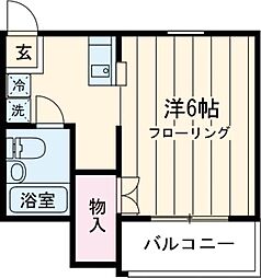 メゾンジョリ 2階ワンルームの間取り