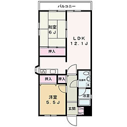 メディックビル 3階2LDKの間取り
