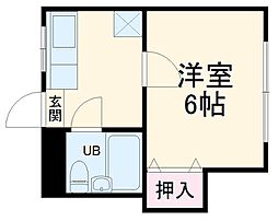 サンヴィレッジ稲毛 1階1Kの間取り
