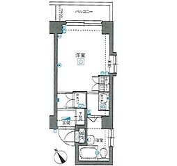 京成本線 青砥駅 徒歩5分の賃貸マンション 2階ワンルームの間取り
