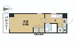 カーサ・アレグリア 3階1Kの間取り